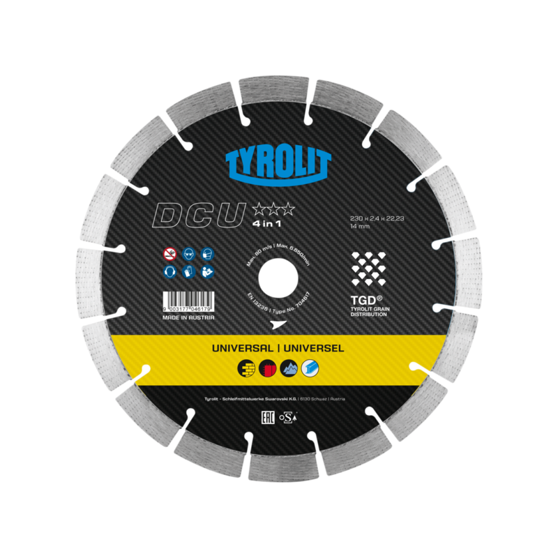TYROLIT PREMIUM DCU 4IN1 230 X 2,4 MM diamond disc | Great Price | Online Store - Norwit.pl