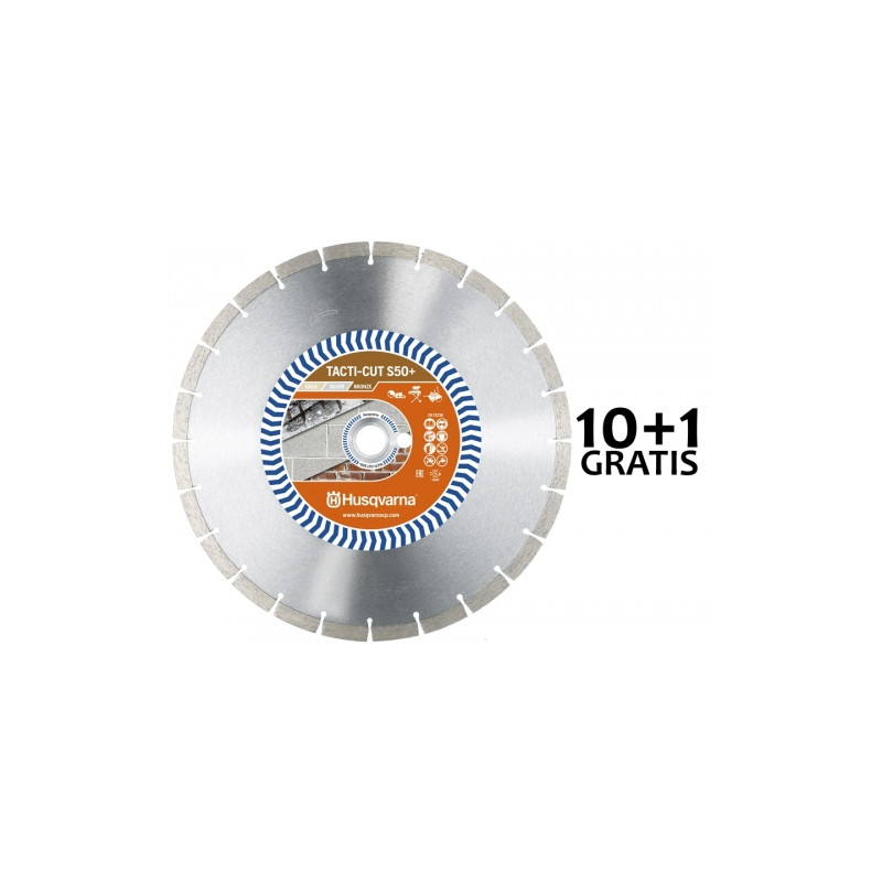 Zestaw tarcz diamentowych HUSQVARNA TACTI-CUT S50 PLUS 350 MM KOMPLET 10 plus 1 GRATIS | Dobra Cena | Sklep Online - Norwit.pl