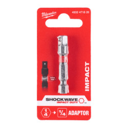 Milwaukee socket and bit adapters | Adaptor ¼" Hex- ¼" Square | Great Price | Online Store - Norwit.pl