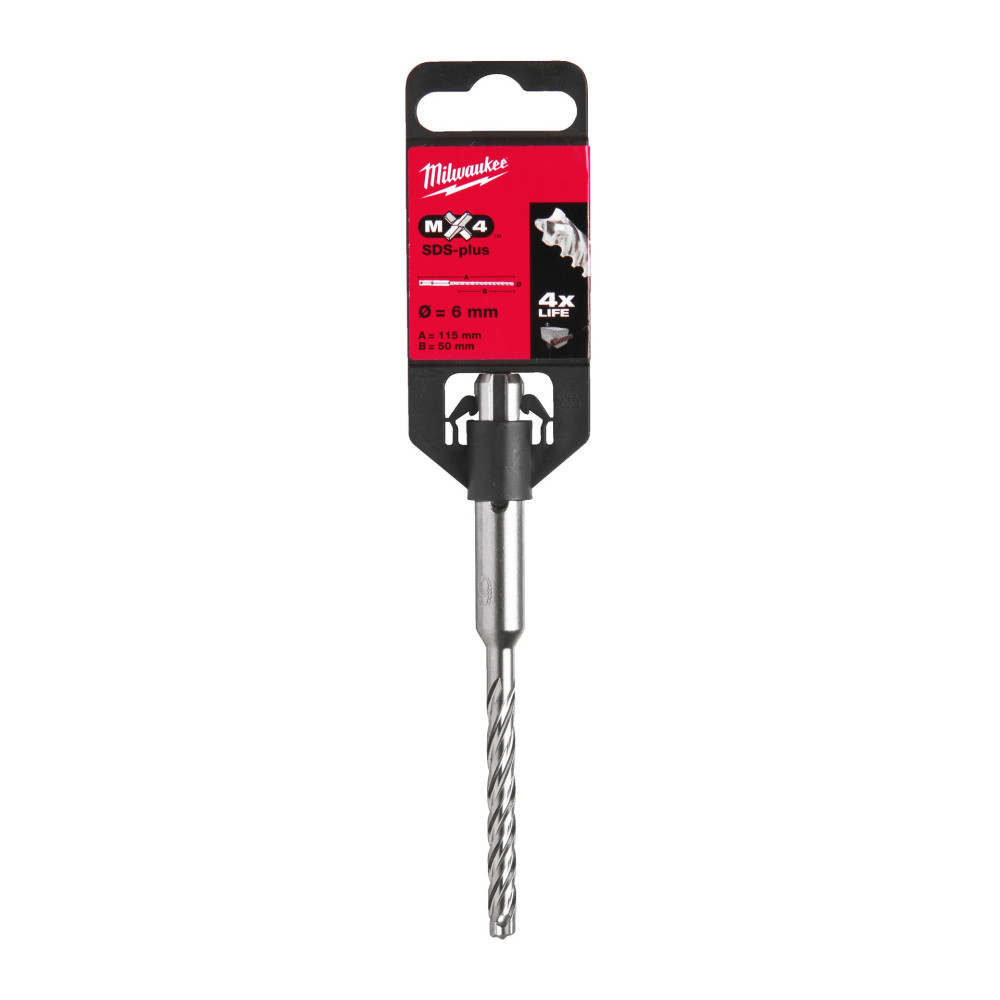 Milwaukee | SDS-Plus MX4, 4-cutter SDS-Plus MX4 6 x 115 drill bits - 1 pc | Great Price | Online Store - Norwit.pl
