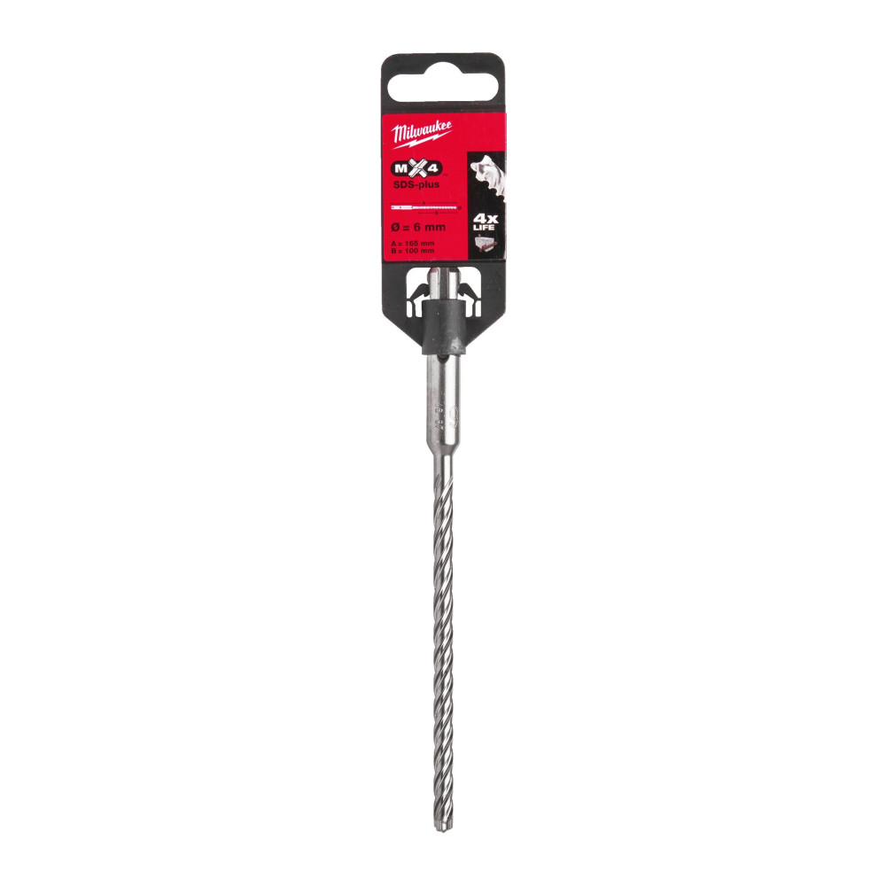 Milwaukee | SDS-Plus MX4, 4-cutter SDS-Plus MX4 6 x 165 drill bits - 1 pc | Great Price | Online Store - Norwit.pl