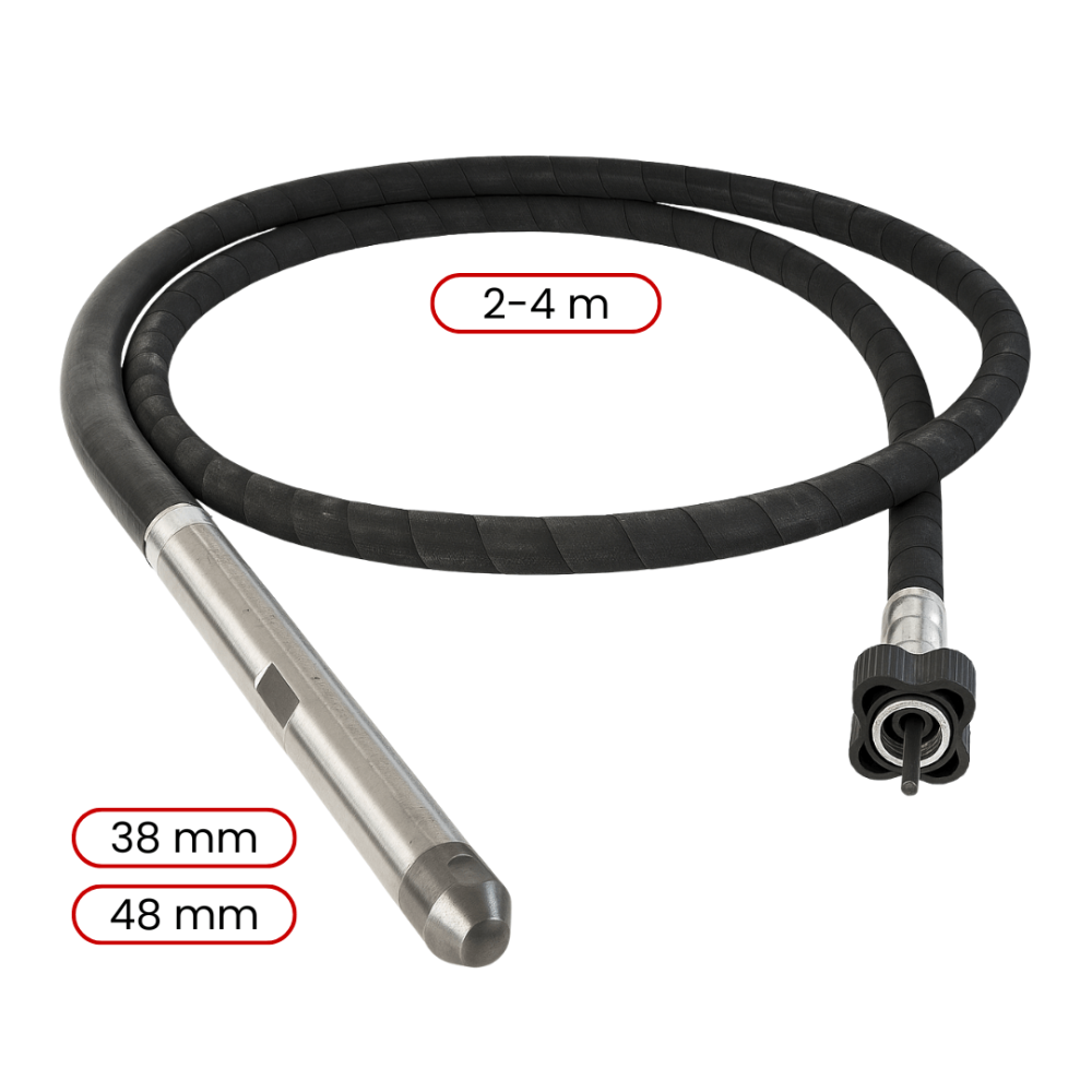 Wąż XT-E (2-4 m) z buławą XP (38 | 48 mm) do betonu Toolsa | Dobra Cena | NORWIT.PL