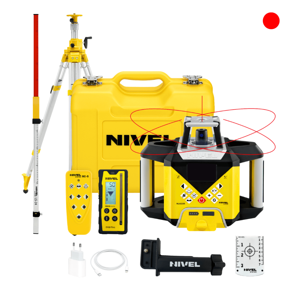 KIT Nivel System NL620R DIGITAL Laser Level + SJJ32 Tripod + LS-24 Staff