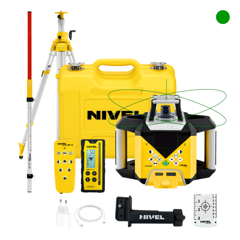 KIT Nivel System NL620G DIGITAL Laser Level + SJJ32 Tripod + LS-24 Staff