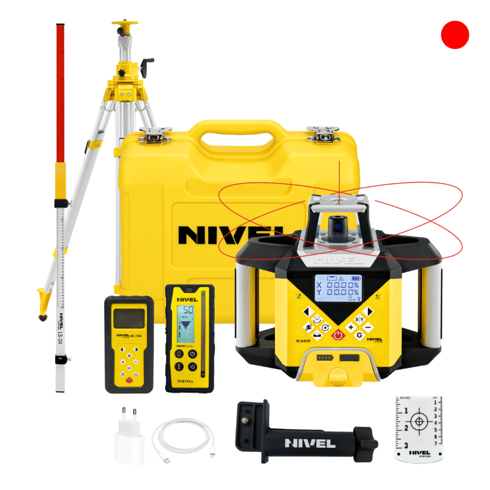 KIT Nivel System NL640R DIGITAL Laser Level + SJJ32 Tripod + LS-24 Staff