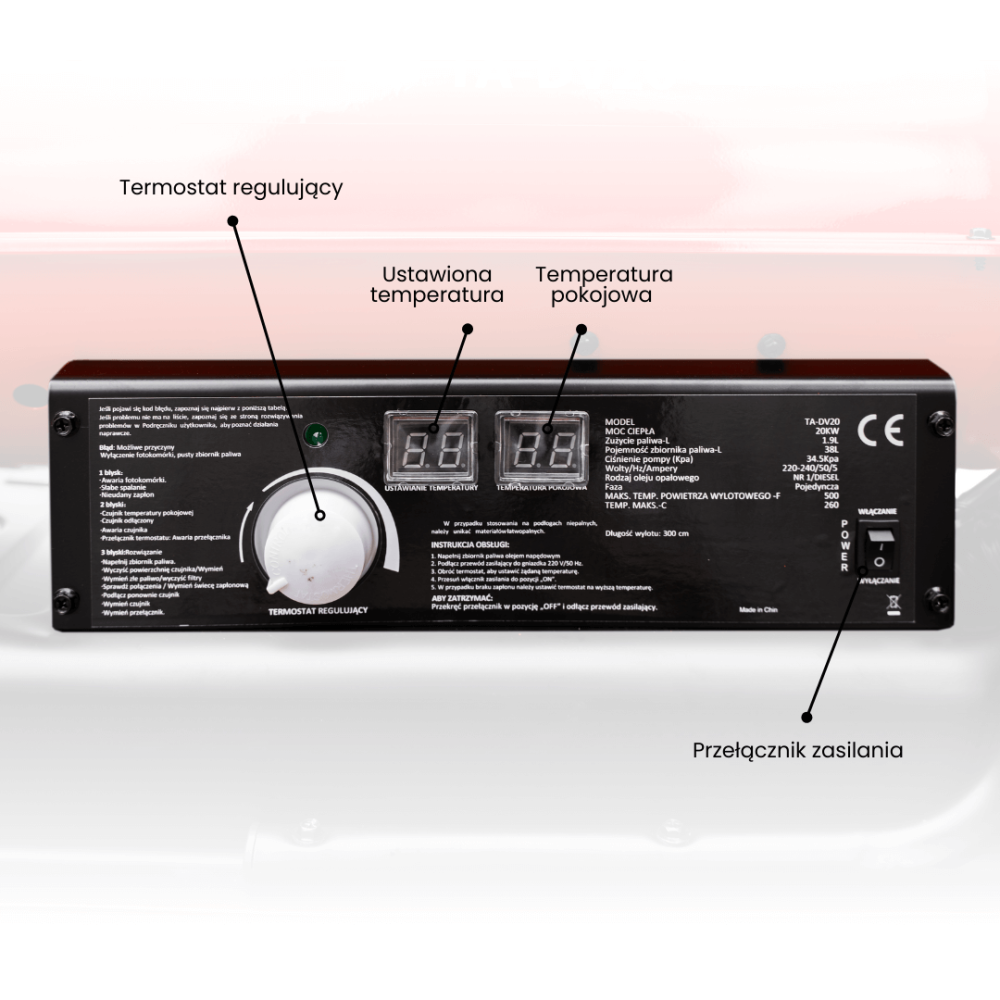 Nagrzewnica olejowa z odprowadzeniem spalin Toolsa TA-DV50 | NORWIT.PL