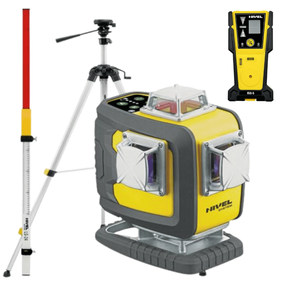 Construction Laser Nivel System CL4D-G - KIT Tripod SJJ-M1 EX Sensor CLS-4 + Staff LS-24