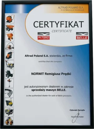 Certyfikat Altrad